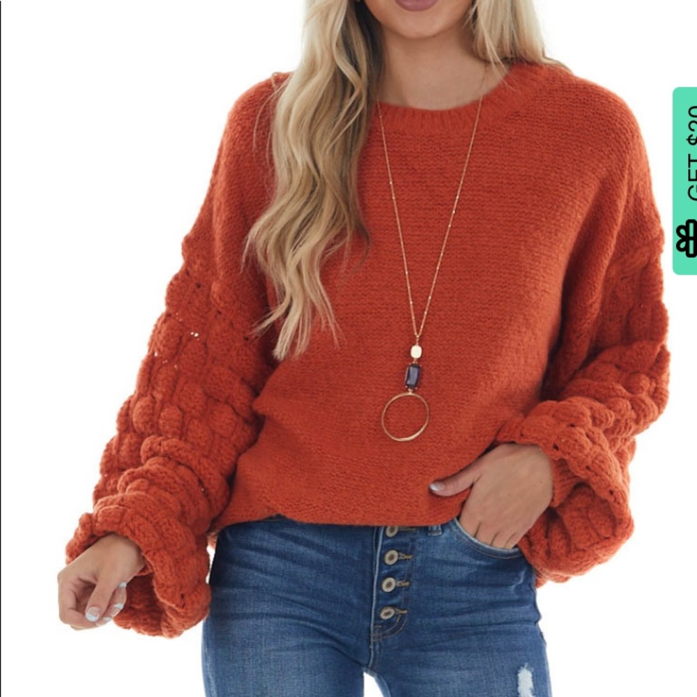 New bubble sleeve sweater